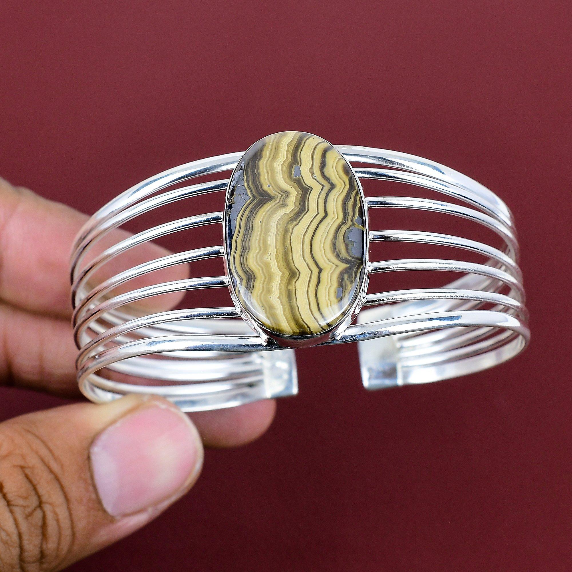 Schalenblende Bangle 925 Sterling Silver Cuff Bracelet Adjustable Bangle Very Pretty Gemstone Cuff Bracelet Engagement Gift Handmade Jewelry