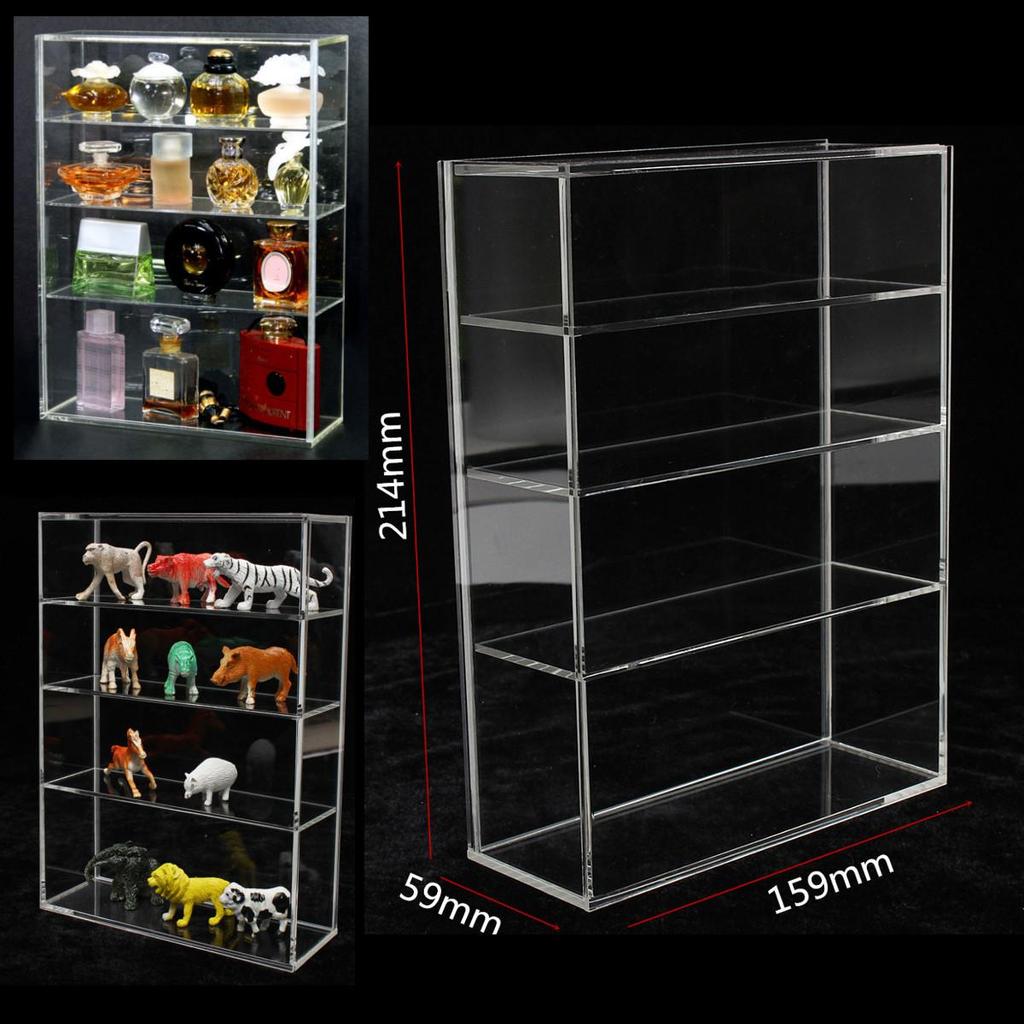 Transparent Four-layer Acrylic Display Box Show Case Sliding Door For Mini Perfume Bottle Storage