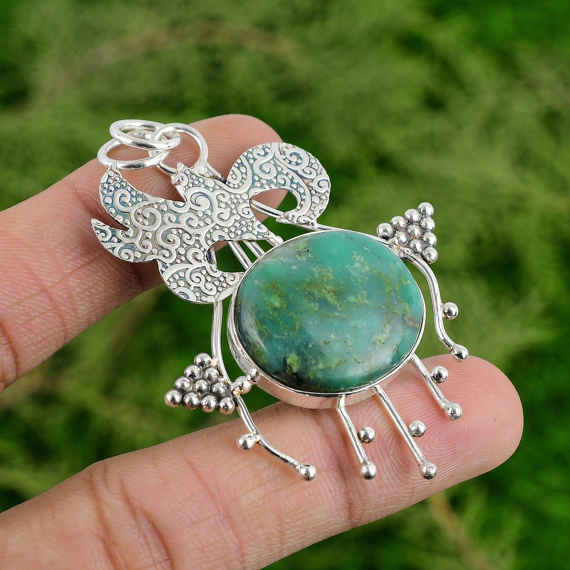 Töchtertag Sale Ovaler Chrysopras Stein 925 Silber Lünette Schwester Boho Anhänger