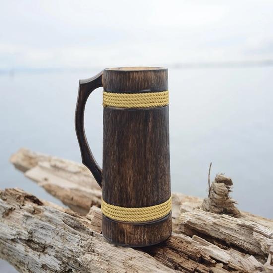 Rustic Handcrafted Wooden Mug Engraving Included