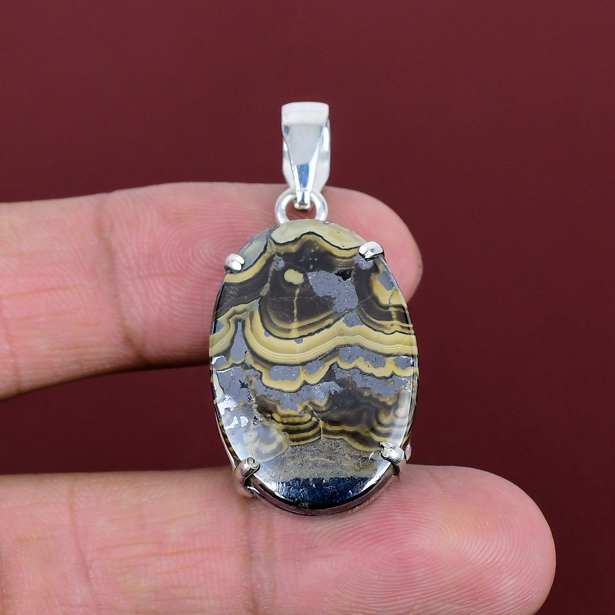 Schalenblende Pendant Handmade Gemstone Pendant 925 Sterling Silver Pendant Schalenblende Dainty Jewelry Brand New Pendant Anniversary Gifts