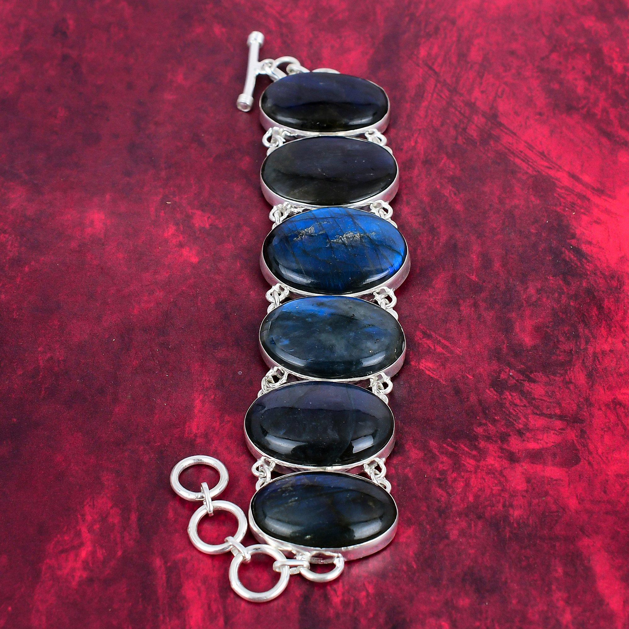 Labradorite Bracelet Jewelry, Handmade Jewelry, 925 Solid Sterling Silver Jewelry, Gemstone Bracelet Adjustable Chain Bracelet For Wedding Gift