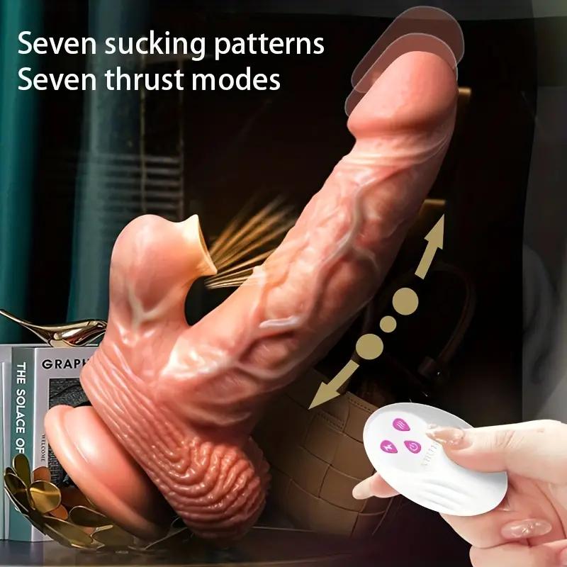 Thrusting Dildo Vibrator 7 Models Sucking/Heating/Vibrating/Thrusting Realistic Vibrating Dildo With Suction Cup For G-spot Clitoral Anal Sex Toy