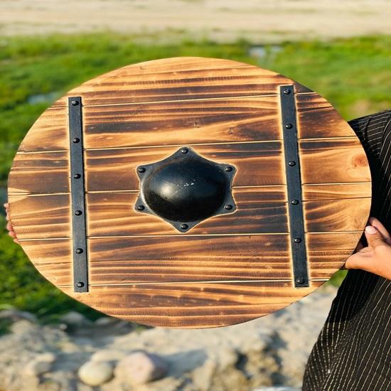 60.96 Cm Wooden Shield Viking Round Shield Medieval Warrior Shield Décor Shield Best Gift Decorative