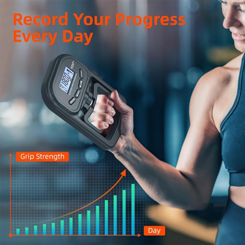 Rechargeable Digital Hand Grip Dynamometer,396Lbs/180Kg LCD‑Display Grip Tester,Adjustable Hand‑Strength Trainer for Sports & Home,Track Grip Progress