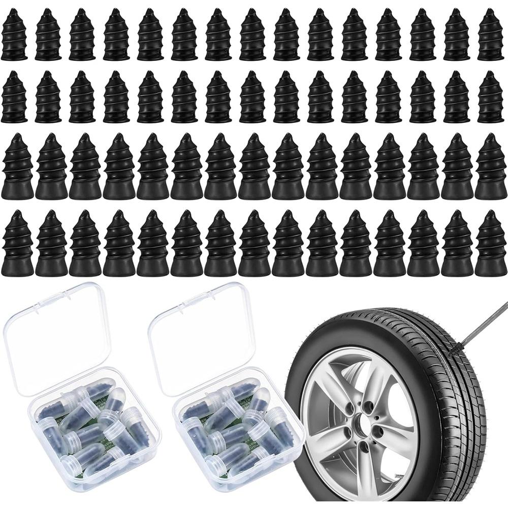 60-Piece Tubeless Tire Repair Pins – Rubber-Coated Metal Kit 12x5.2/15x6.6mm For Car, Motorcycle, Truck, Bicycle – Quick Repair, No Tire Removal