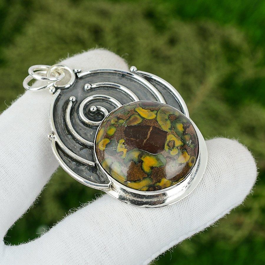 Fruit Jasper Stone Anniversary Engagement Wedding New Pendant Jewelry 925 Silver
