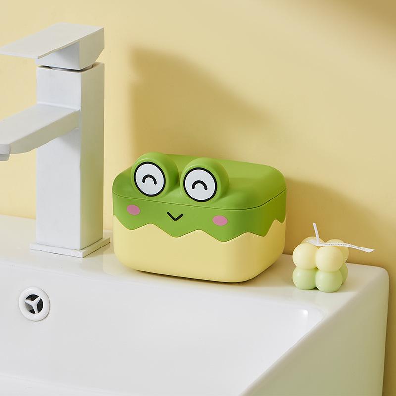 Soap Rack With Lid No Drilling Wall Mounted Double Layer Soap Holder Soap Sponge Dish Bathroom Accessories Soap Dishes Self Adhesive