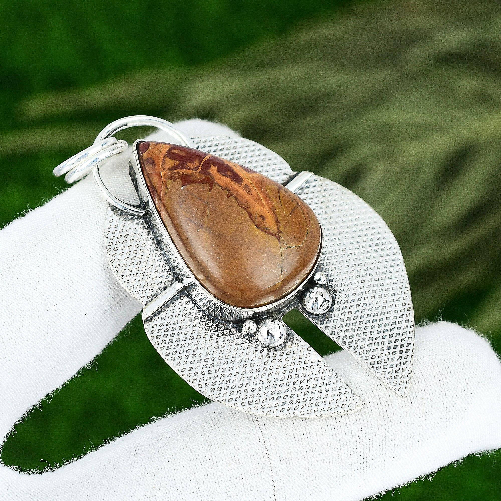 Memorial Day Angebot Natürlicher Noreena Jaspis 925 Sterlingsilber Neuer Anhänger Schmuck