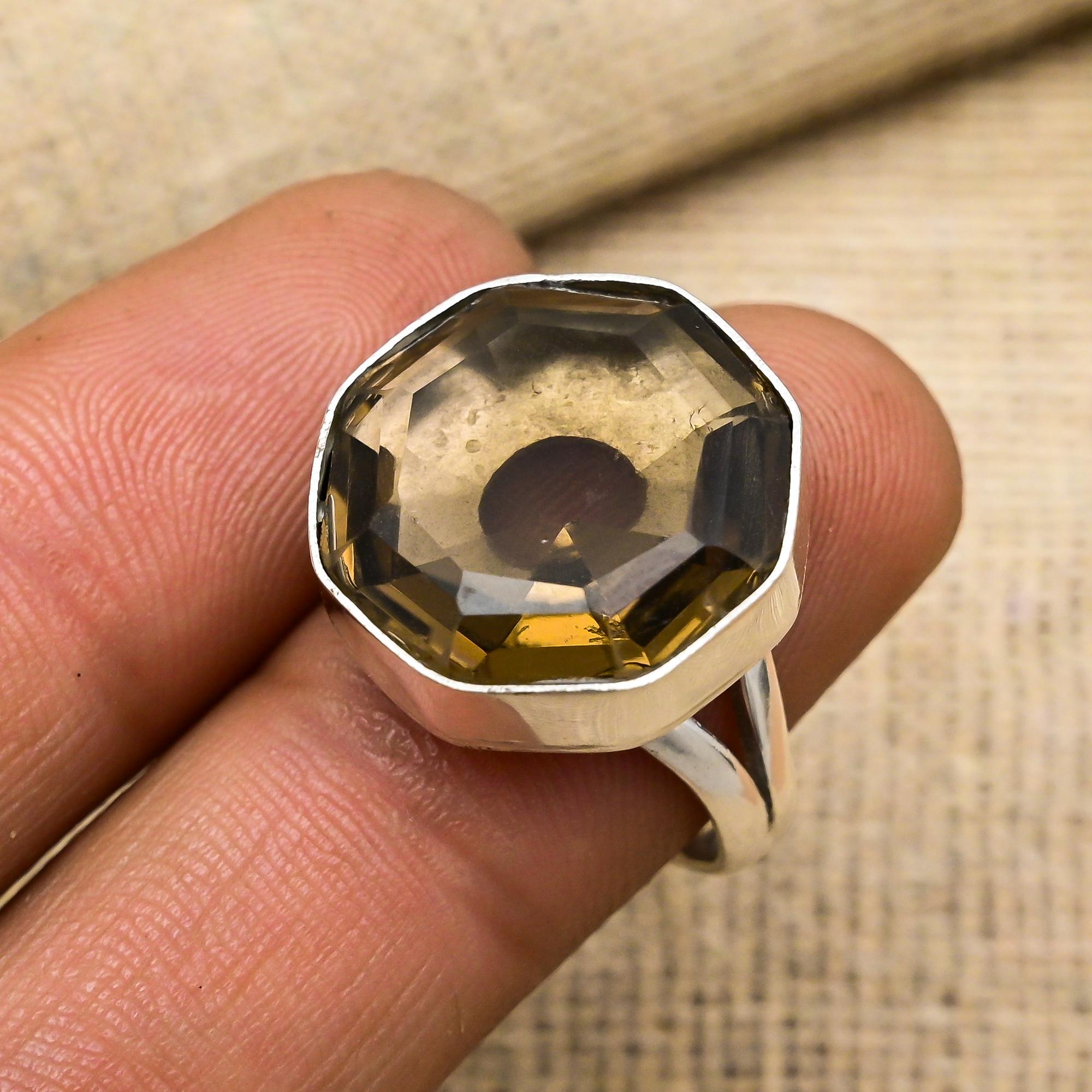 Smoky Topaz Ring Gemstone Jewelry, 925 Solid Sterling Silver Ring, Handmade Jewelry Birthstone Ring, Gift For Him