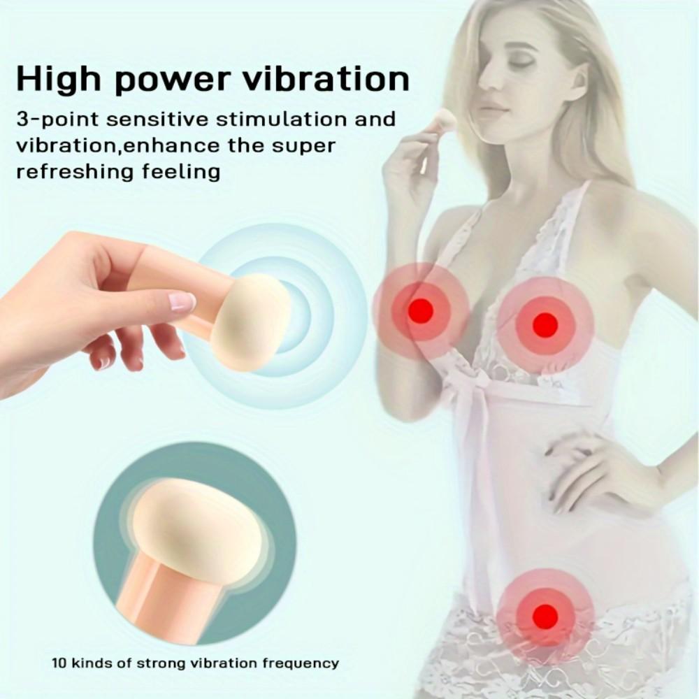 1pc Rechargeable Portable Vibration Massager for Women, 10 Intensity Levels, USB Charging,  Whole Body Use- Concealed Puff-Shaped Vibro Massage Device