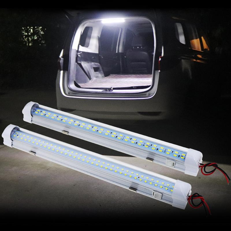 SEAMETAL Lumină Interioară Auto de Citit 48/72 LED Lumini Bar cu Bandă Albă 12V-80V Furgonetă Camion Rulotă RV 1 buc