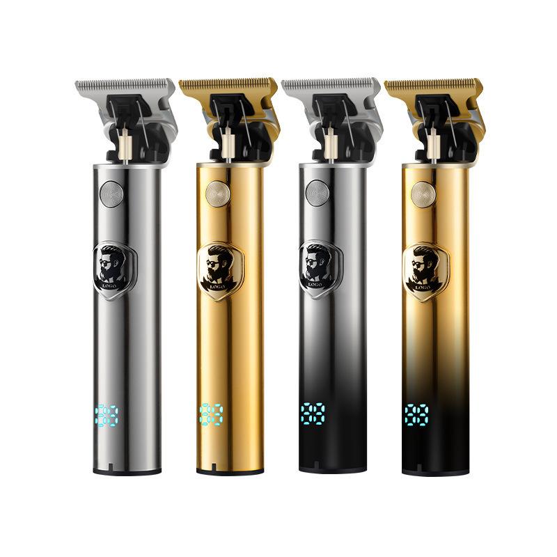 LCD Display Oil Head Hair Clipper Lithium Battery Silent Rechargeable Carving Head Washable Electric Pusher