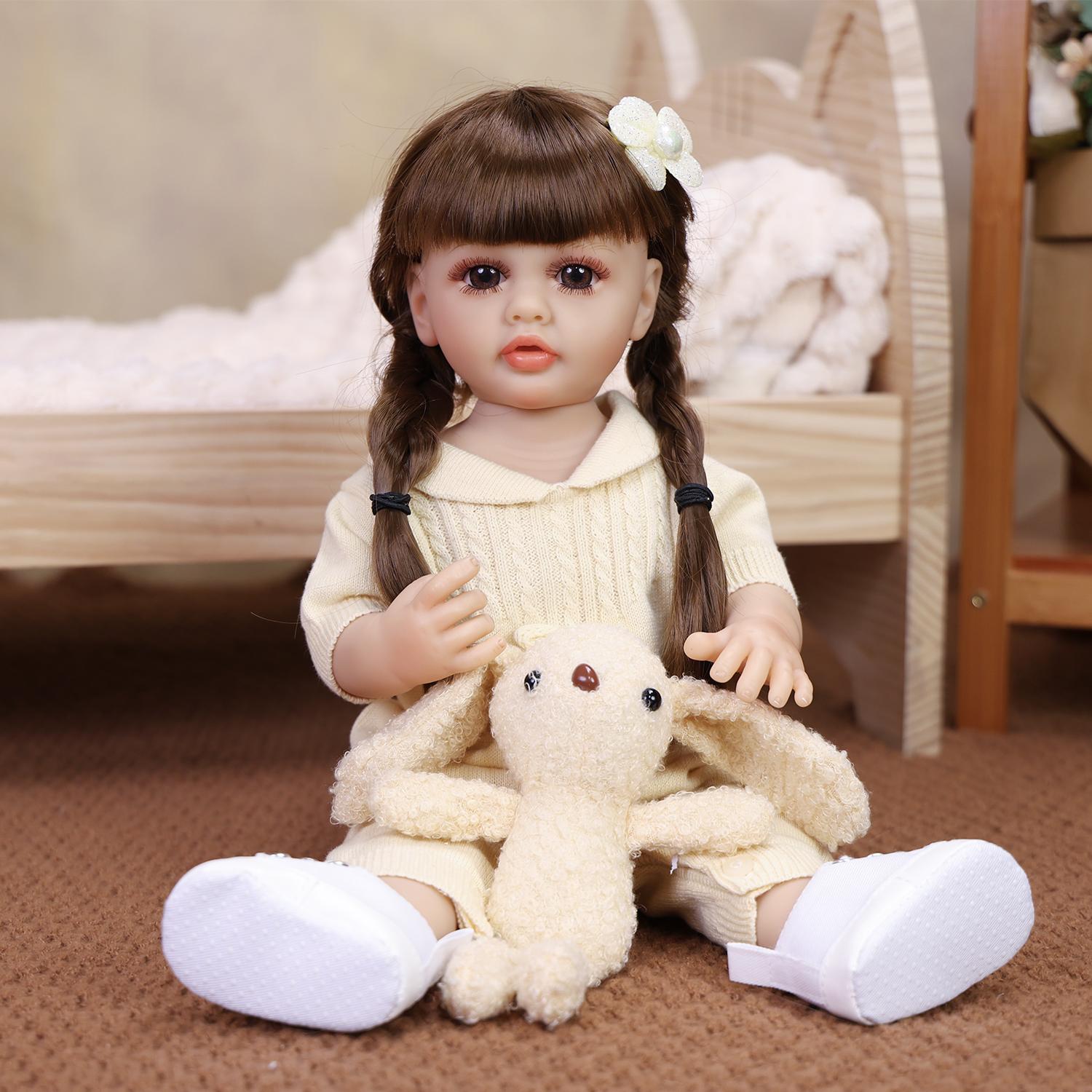 43CM Lively Reborn Baby Doll Soft Full Silicone Vinyl Lifelike Skin Like Real Babies Girl Doll Christmas Gift