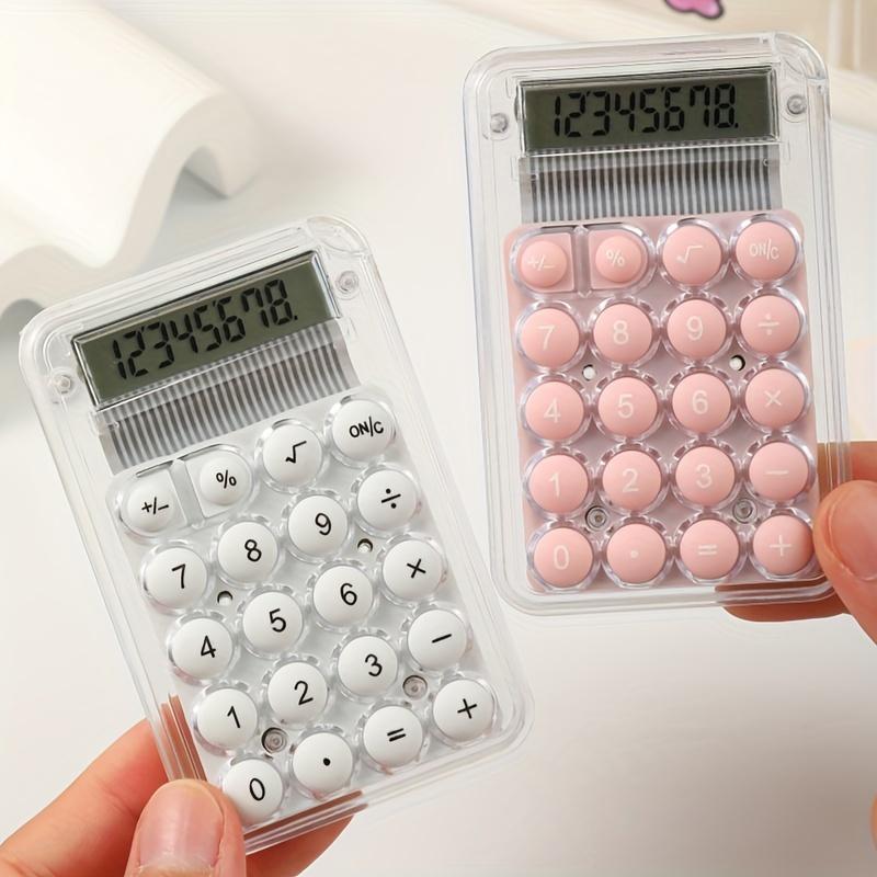 Mini Cute Calculator Pocket Calculator 8-digit Portable Compact Silicone Keys Candy Color Student Calculator Office Scientific Calculator Desktop