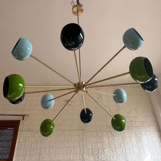 Modern Sputnik Chandelier 12-Arm Mid-Century Italian Pendant Light Adjustable Height Ceiling Fixture for Home Decor