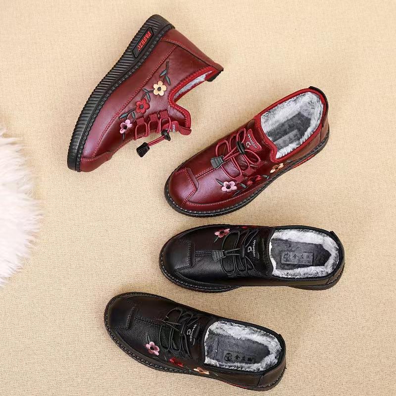 Ladies, Non Slip Cotton Shoes, Plush and Thickened Shoes, Warm Shoes, Flat Shoes, Thick Shoes, Comfortable Shoes, Breathable Shoes