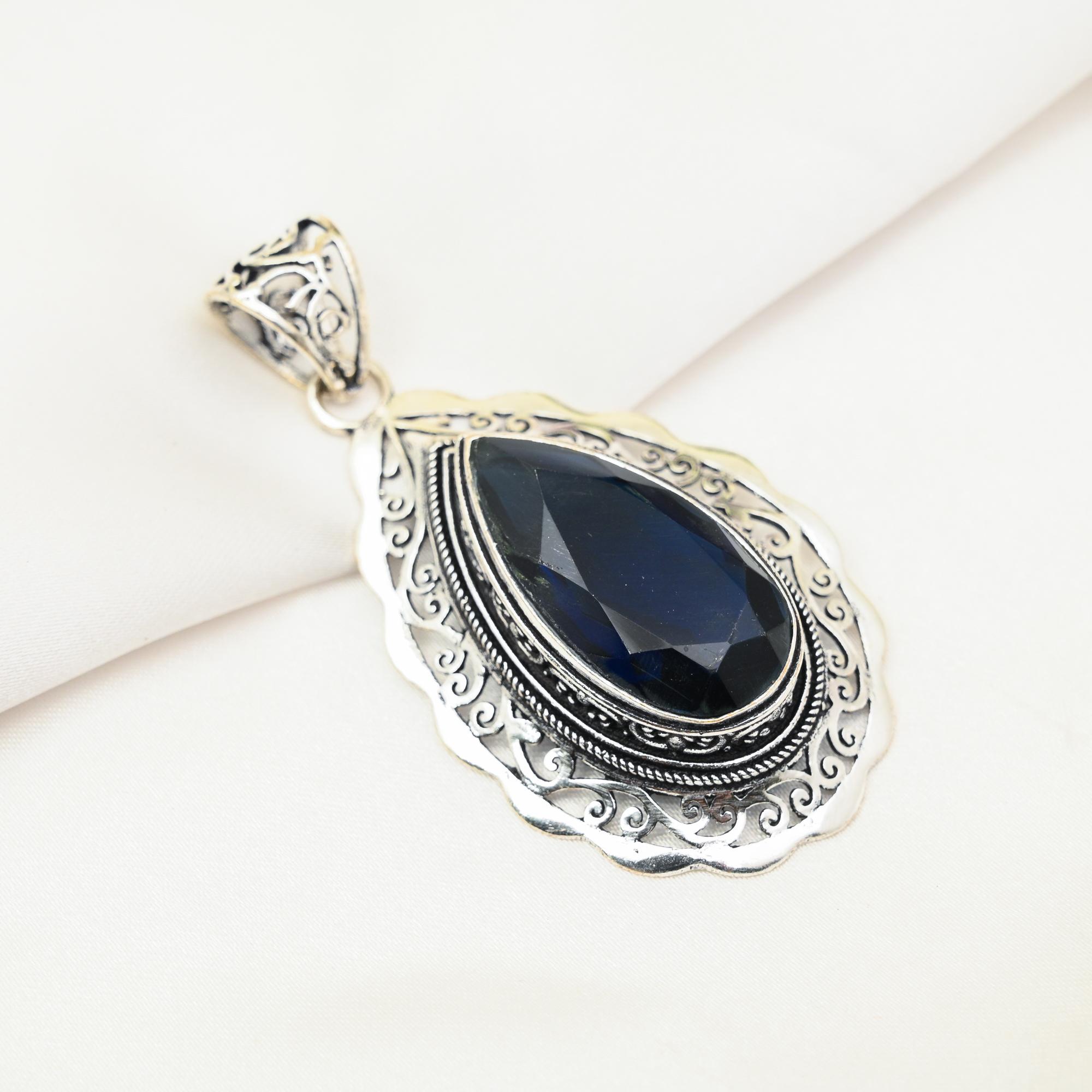 Iolite Pendant, 925 Solid Sterling Silver Pendant Handmade Gemstone Jewelry, Gifts For Wife Brand New Pendant
