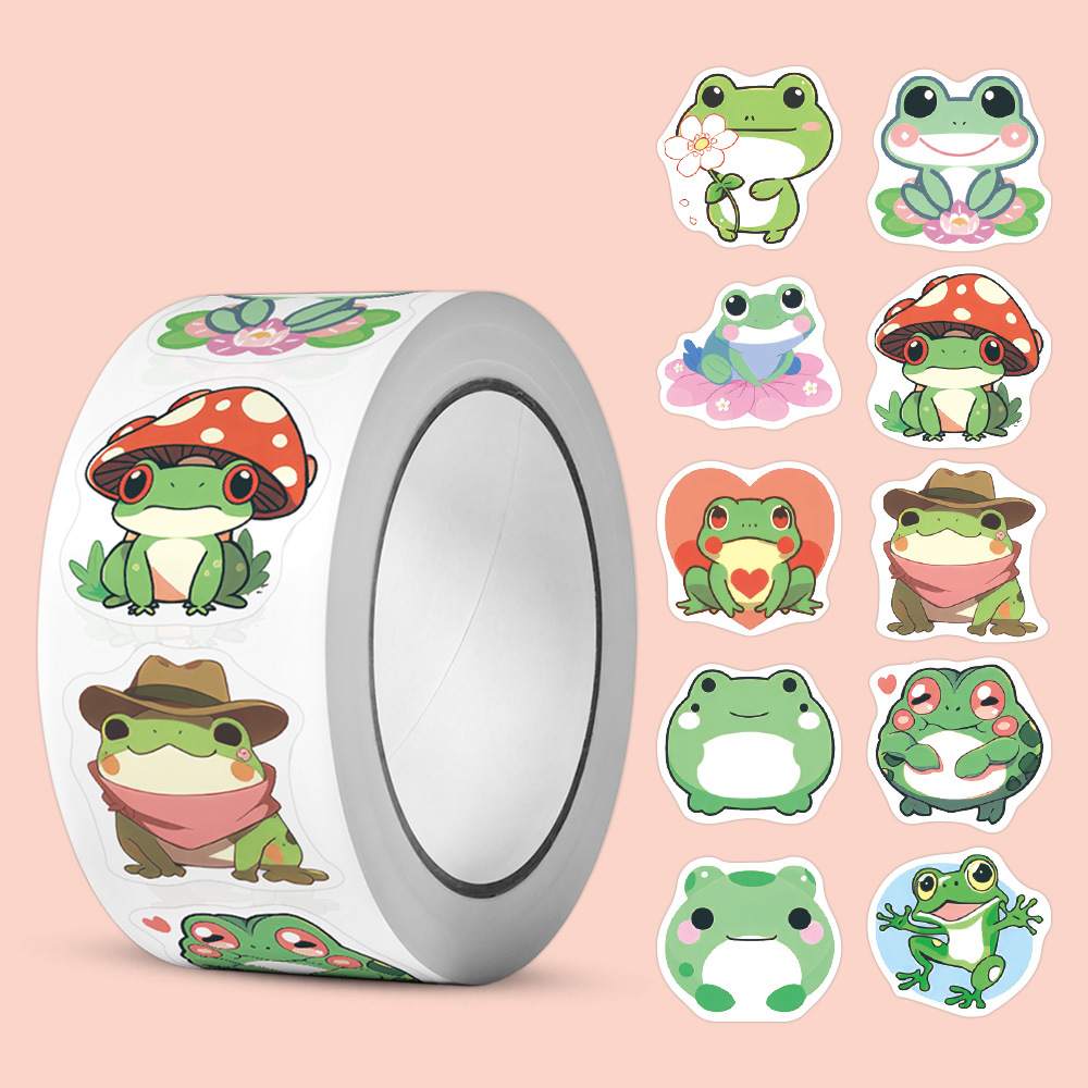 500pcs Cute Traveling Frog Cartoon Graffiti Stickers DIY Phone Guitar Laptop Notebook Suitcase Waterproof Sticker