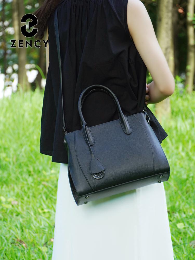 Zency Fashion Ladies Tote Handbags Genuine Leather Top-handle Bag Women Luxury Designer Shoulder Bags