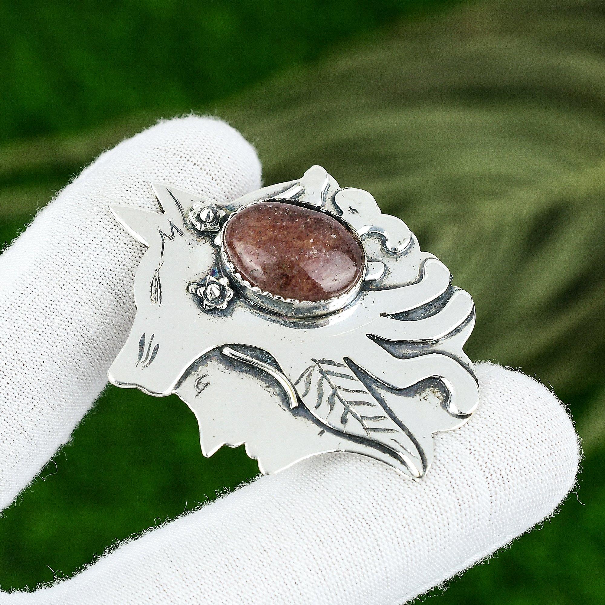 Oval Strawberry Quartz Stone 925 Sterling Silver Daughter New Pendant Jewelry