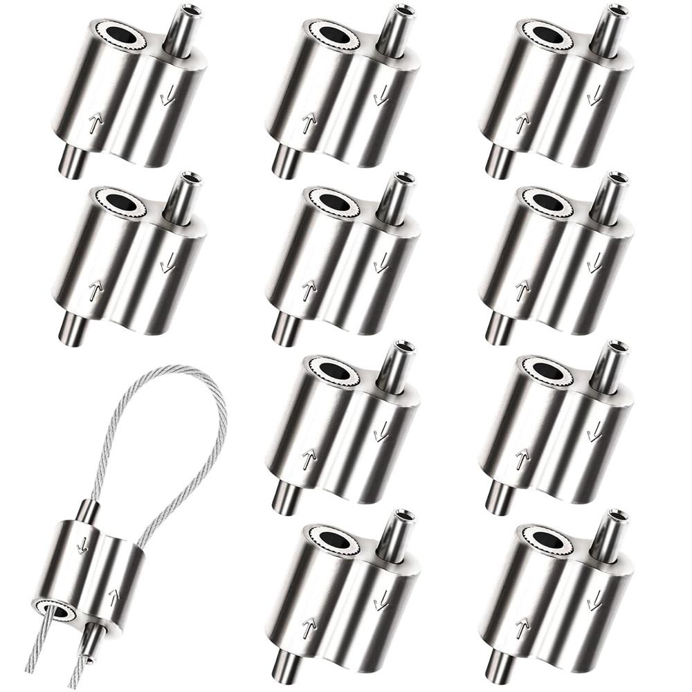 M2 Stainless Steel Wire Rope Cable Clip Clamp, 1/16" Two Way Wire Rope Clips For 1/16 Inch (1.5mm-2.0mm) Stainless Steel Cable/Wire Rope - 10 PCS