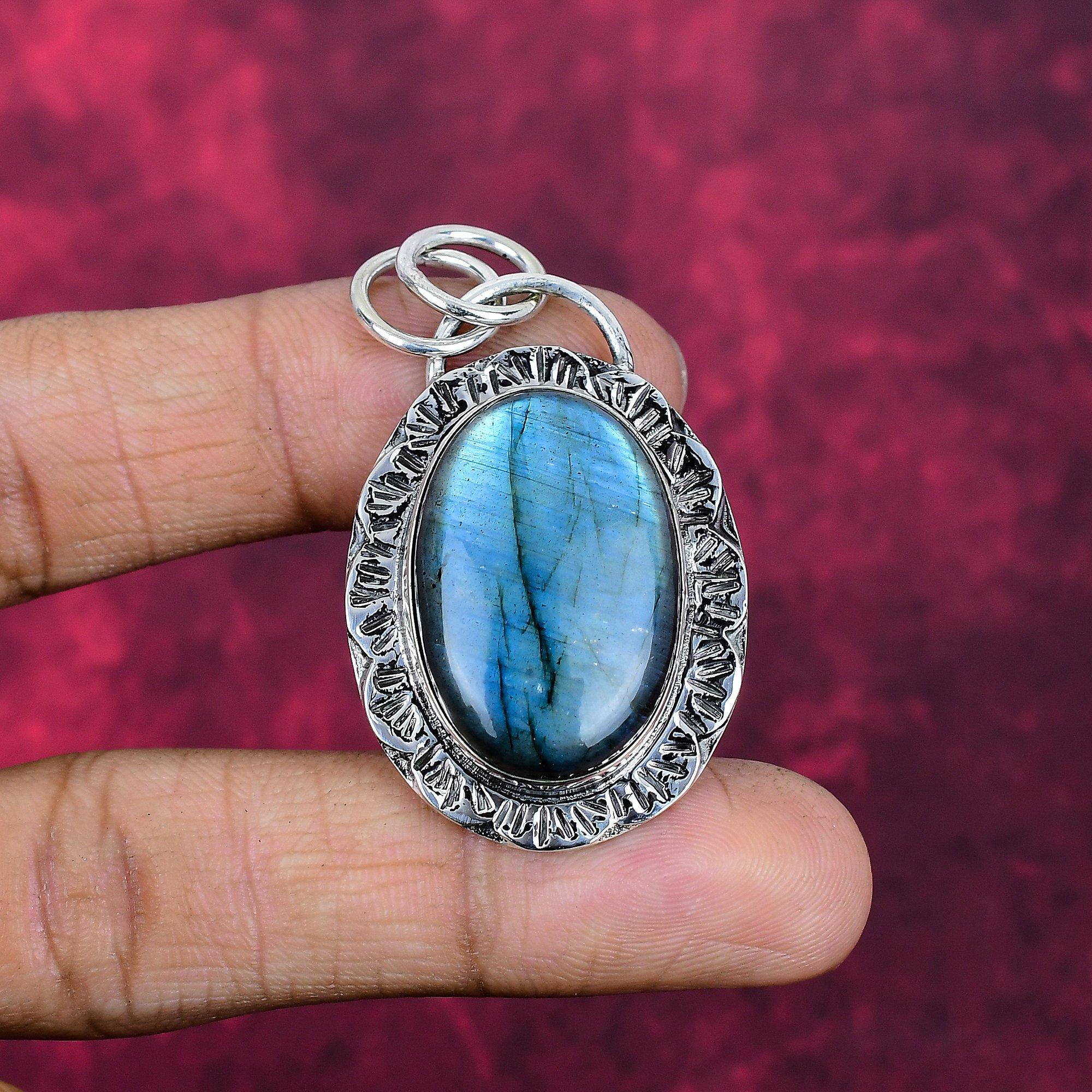 Labradorite Jewelry, 925 Solid Sterling Silver Pendant Handmade Gemstone Jewelry, Gifts For Wife Brand New Pendant