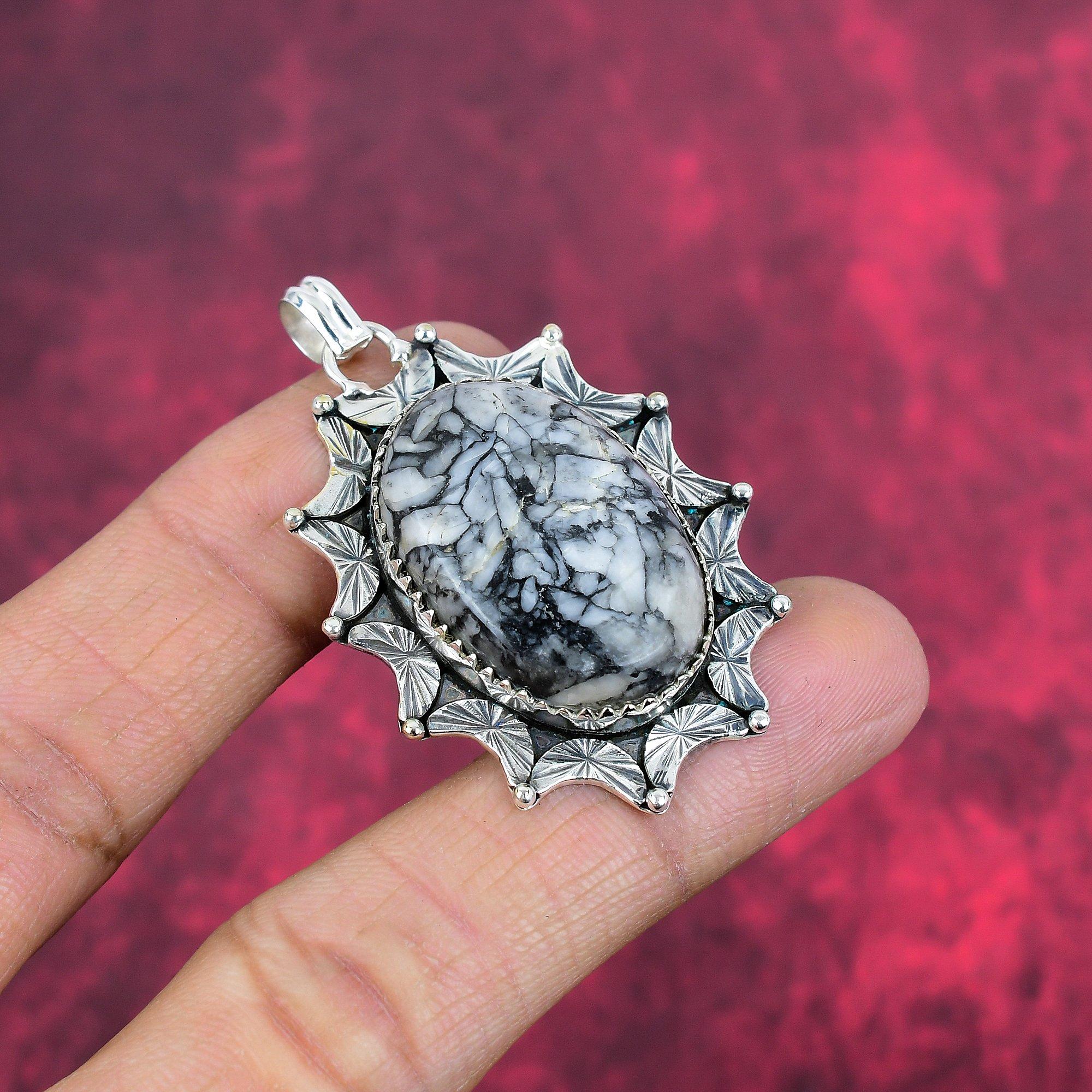 Pinolith Jasper 925 Solid Sterling Silver Pendant, Handmade Gemstone Pendant Jewelry, Gifts For Wife Brand New Pendant