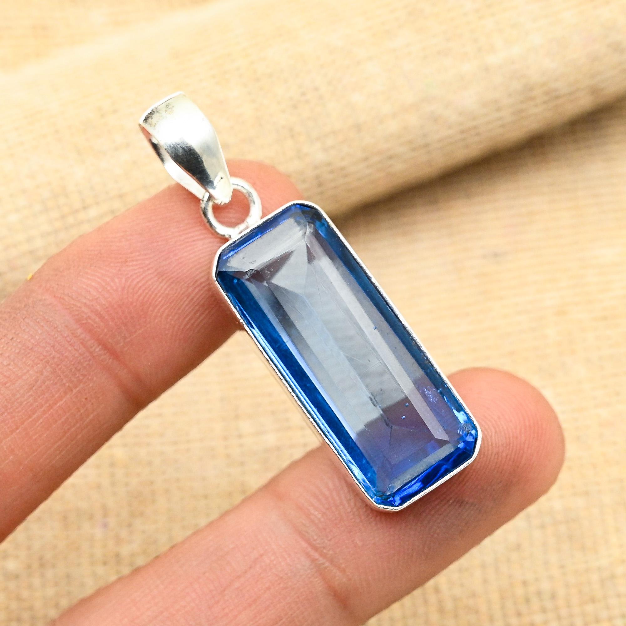 Tanzanite Gemstone 925 Sterling Silver Jewelry Handmade Pendant For Wedding Gift