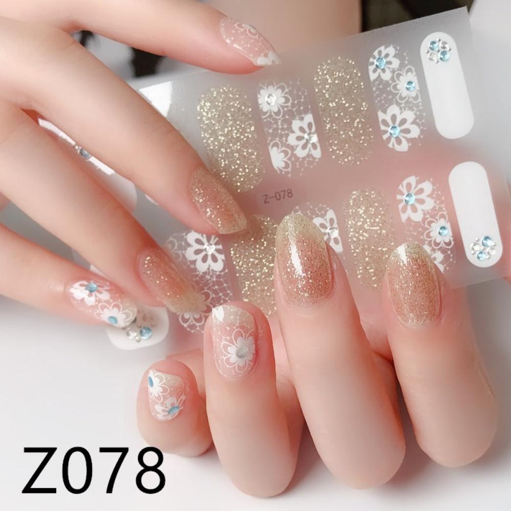 Z three-dimensional waterproof no-bake gel nail polish film full sticker simple European and American style advanced nail film paper nail sticker
