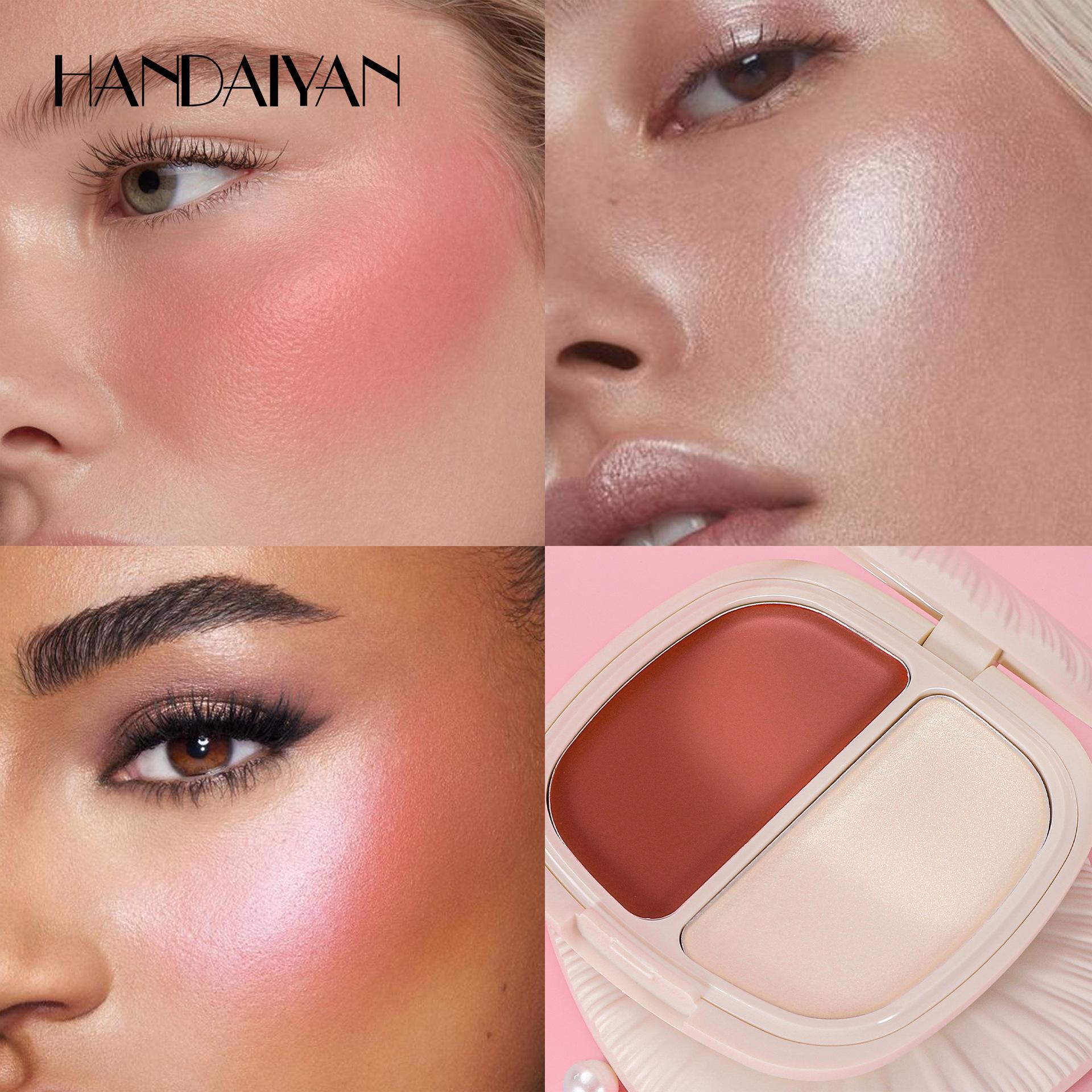 Двухцветный румяна-хайлайтер, кремовый Pure Wind Makeup, осветляющий лицо, стойкие водостойкие матовые румяна