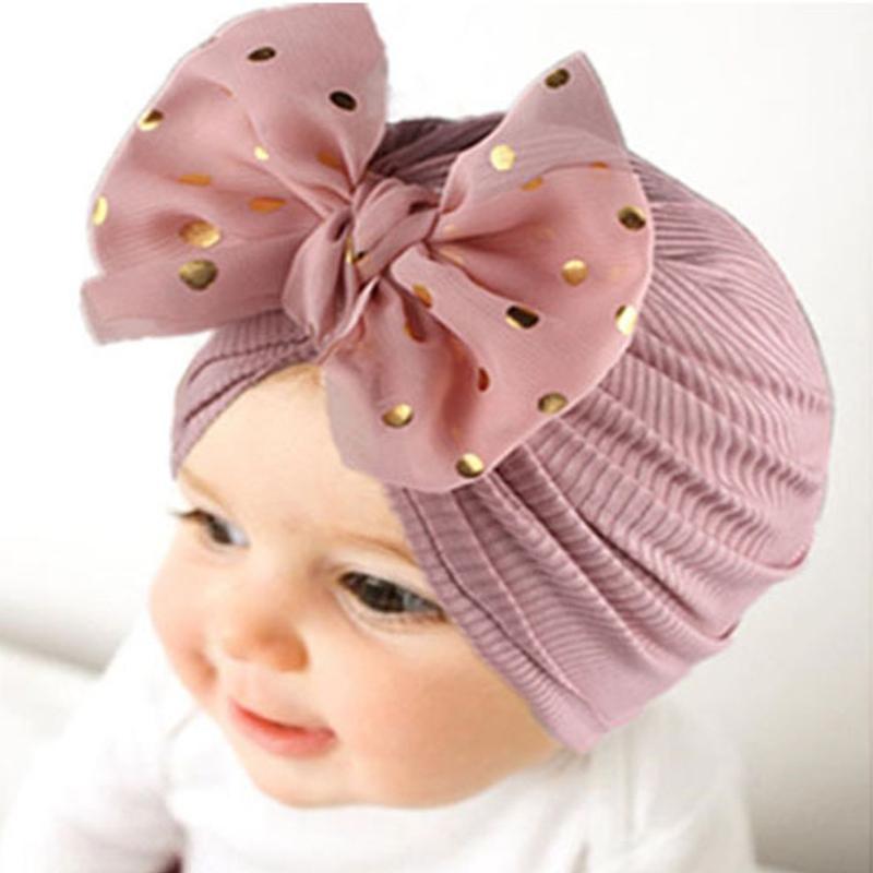 Bow Baby Headbands Toddler Headwraps Elastic Beanies CapFlower Baby Girl Turban Hat Newborn Infant Bonnet Hair Accessories