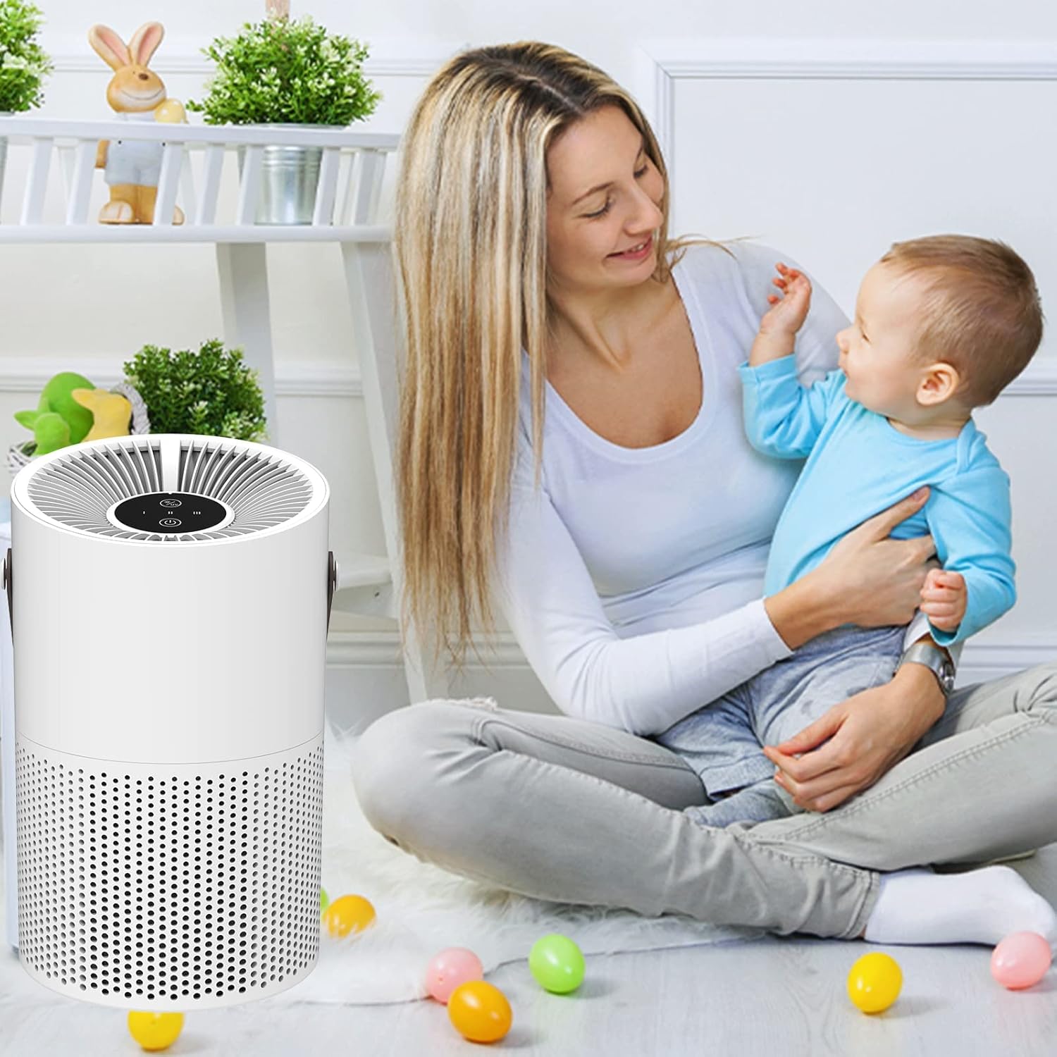 Air Purifiers for Bedroom Home, 4 Layers Quiet Air Filter for Dust Smoke Pollen Pet Dander Hair Odor, Small Air Purifier for Office Living Room