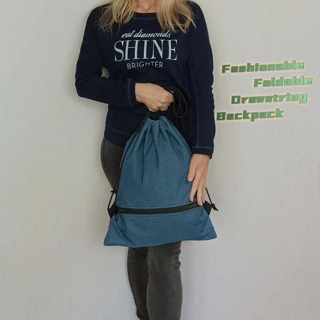 Compact & Stylish: The Foldable Drawstring Backpack for Every Occasion