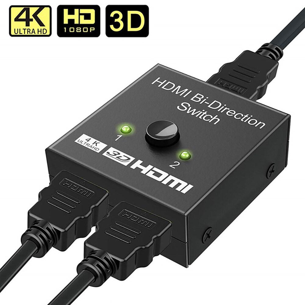 HDMI-Compatible Splitter 4K Switch KVM Bi-Direction 1x2/2x1 HDMI-compatible Switcher 2 In1 Out for PS4/3 TV Box Switcher Adapter