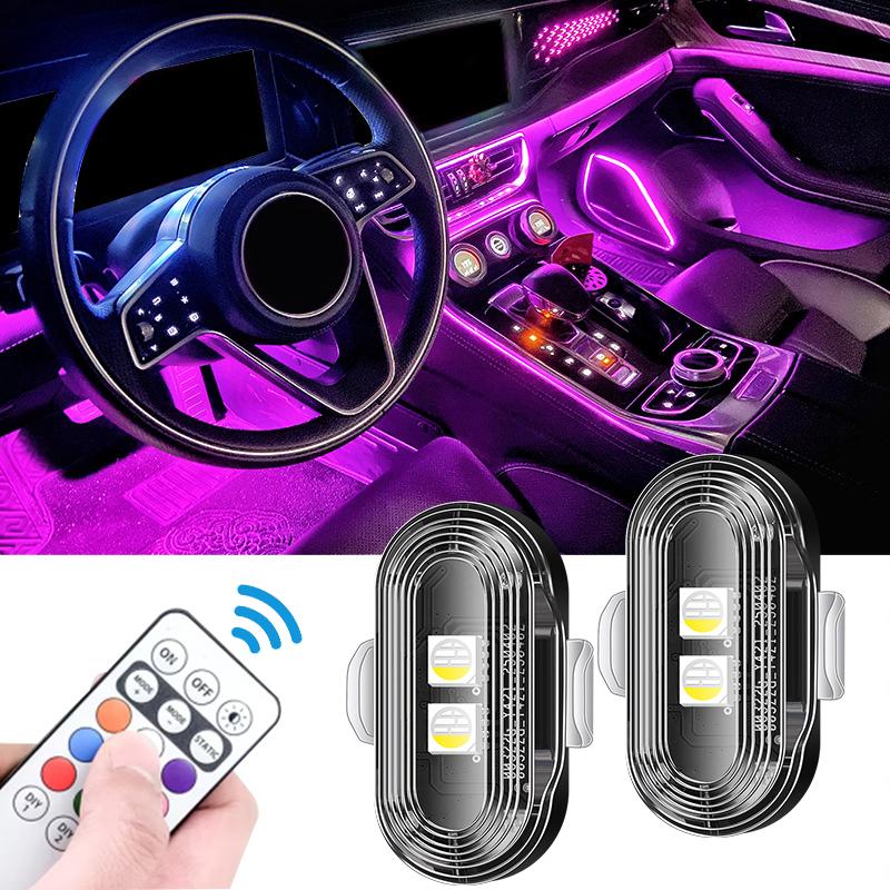 SEAMETAL Motorcycle Car Warning Light Flashing Indicator 7 Color Remote RGB LED Wireless Light Wireless