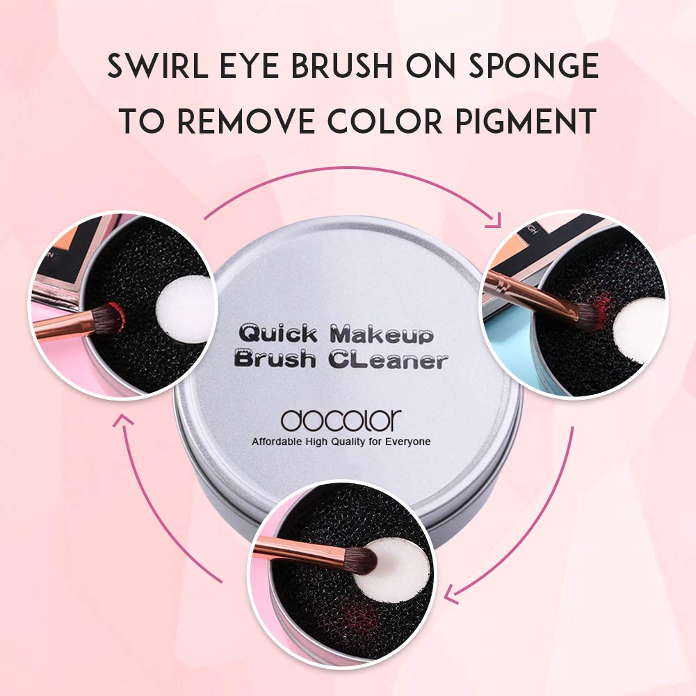 Docolor Make-up-Pinsel-Reiniger-Box, Farbentfernungsschwamm, trockener Make-up-Pinsel, Schnellreiniger-Schwamm für Make-up-Pinsel, entfernt Schattenfarbe