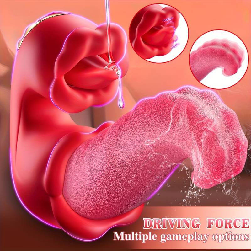 Vibrator Adult Sex Toys for Women - Tongue Thrusting Vibrators Dildo with 10 Licking Clitoral & Swing Mode, Sucking Clit G Spot Stimulator