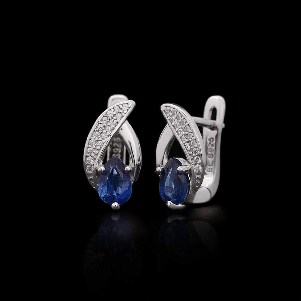 Raffinati orecchini da donna in argento sterling 925 Kyanite naturale a forma di pera 1,87ct 4*6mm Splendido Gioiello Raffinato per regalo di compleanno