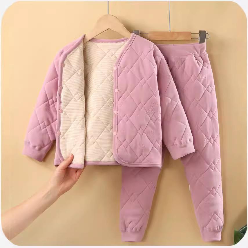 School Uniform Artifact:Children's Autumn and Winter Cotton Jacket, Cotton Pants, Warm Cotton Jacket for Boys and Girls, Inner Lining FSchool Students