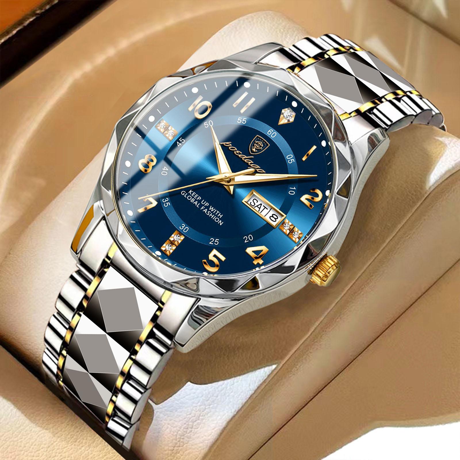 POEDAGAR Luxury Men Watches Business Fashion Man Wristwatch Waterproof Luminous Date Week Quartz Men's Watch