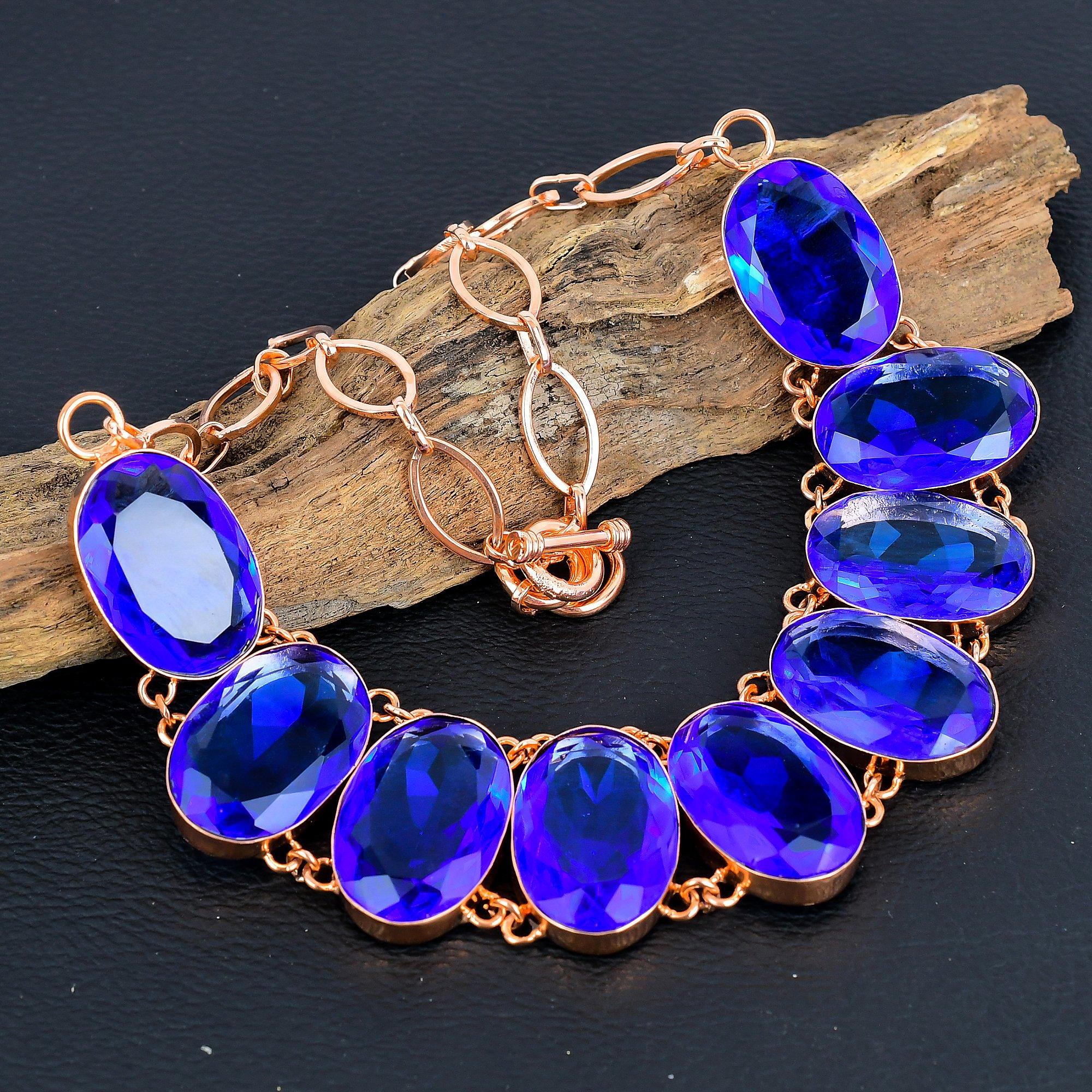 Purple Topaz Necklace Jewelry, Adorable Gemstone Jewelry, Handmade Copper Jewelry For Thanksgiving