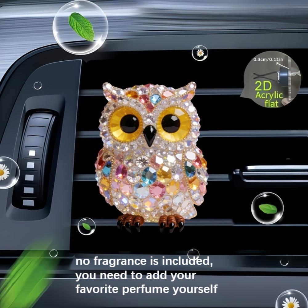 2D flat owl car vent clip decorative diffuser (fragrance not included), car interior decoration, aromatherapy clip, ideal for holiday gifts