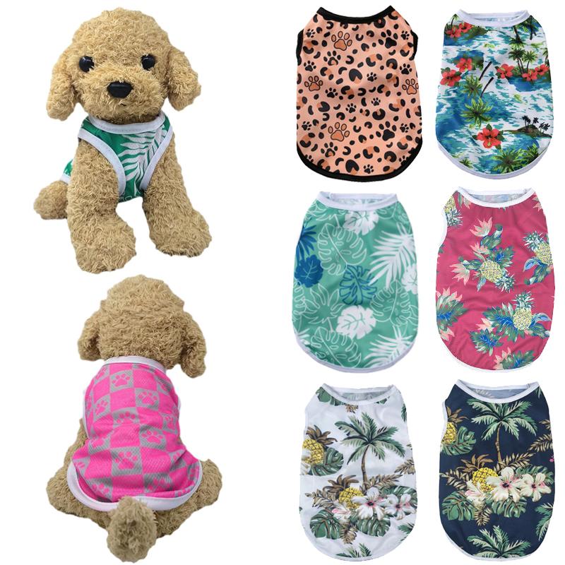 Dog Clothes Summer Breathable Dogs Cats Vest Leopard Print Puppy Kitten T-shirt Pullover Chihuahua Schnauzer Outfits Holiday Pet Supplies
