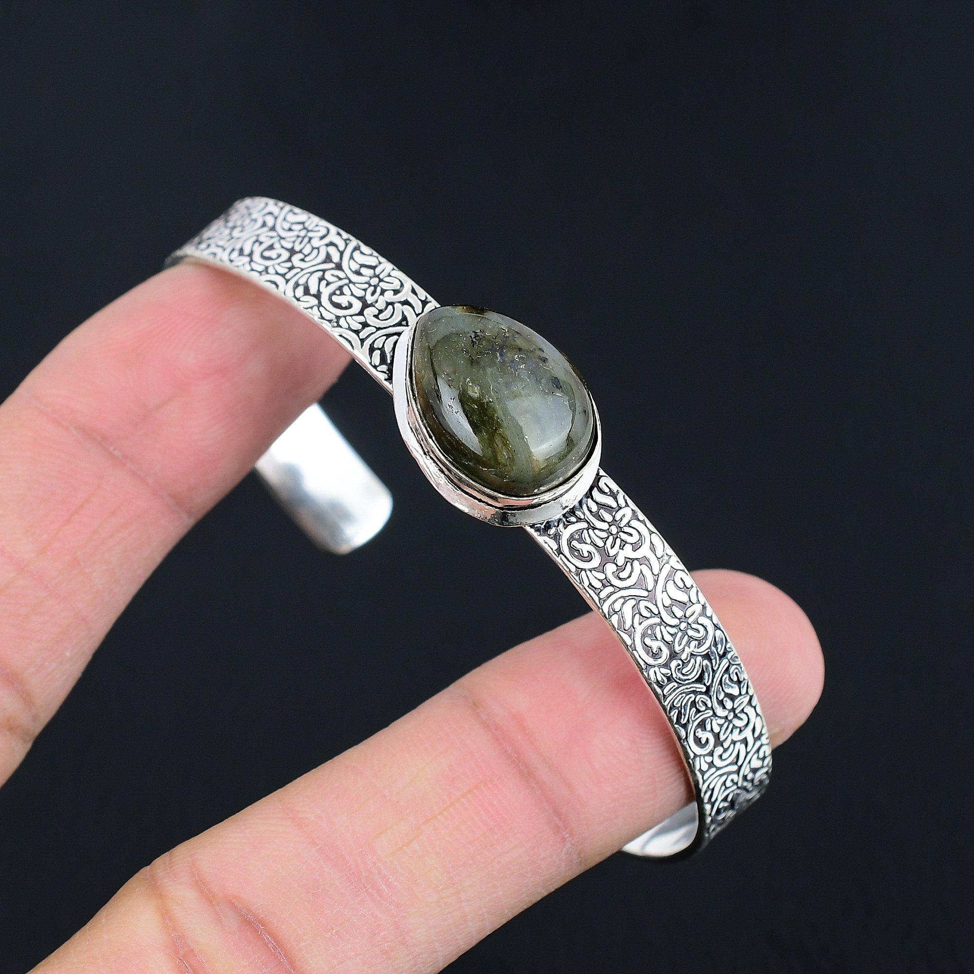 Womens day Sale 925 Silver Labradorite Stone Sister Artisan New Bangle Bracelet