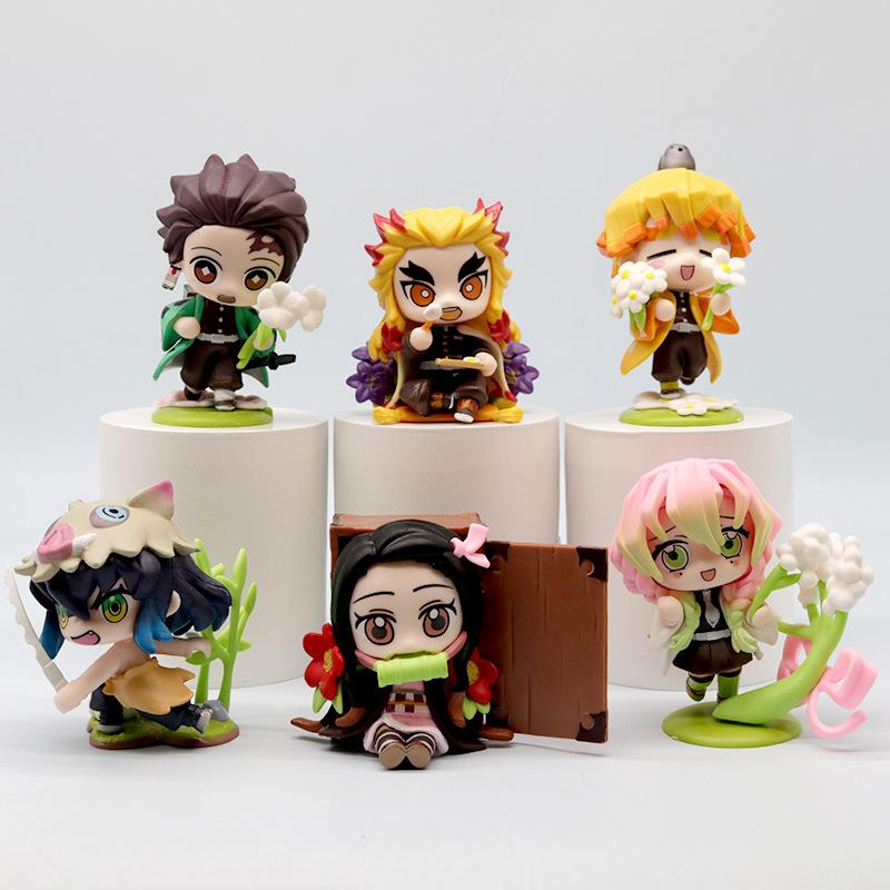Anime Modelky Tanjirou Nezuko Zenitsu Kyoujurou Kanroji Panenky Akční figurky Hračky pro děti Dárek k narozeninám