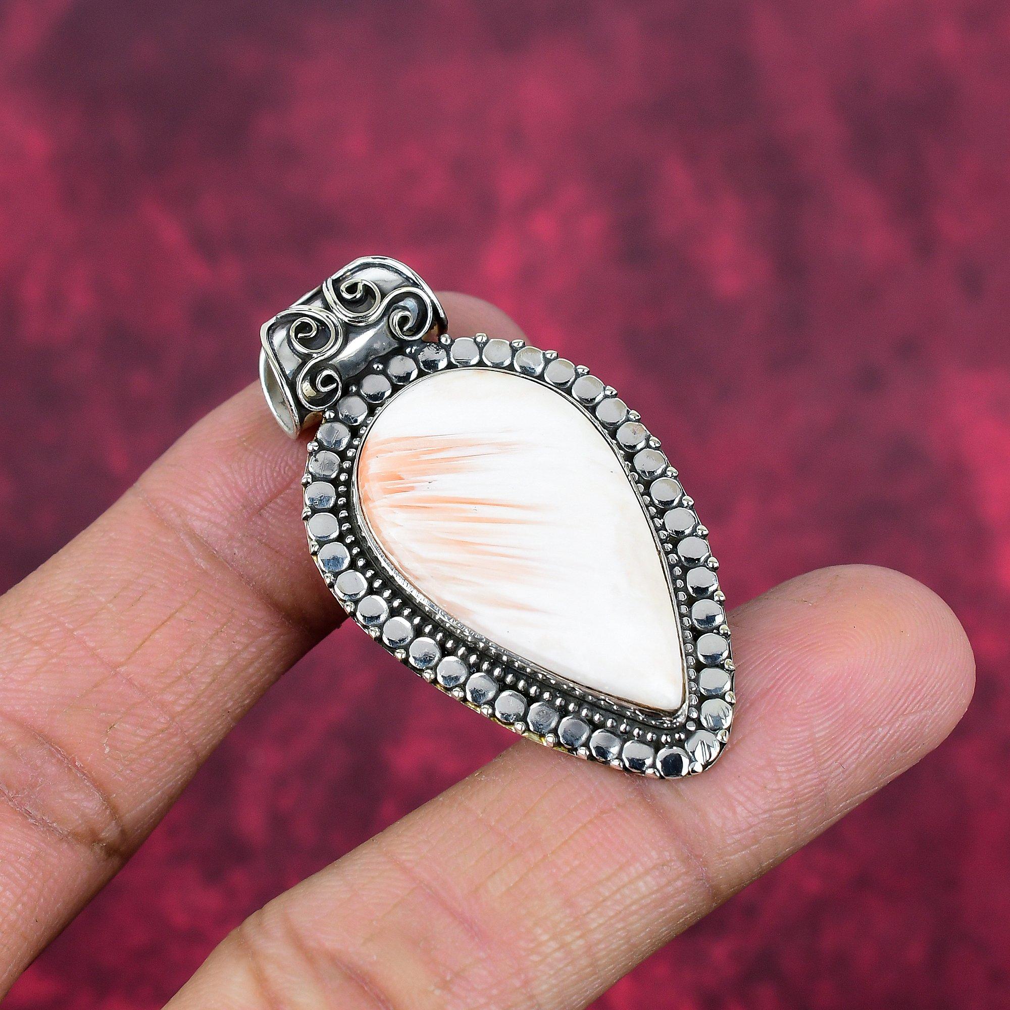 Skolezit Anhänger, 925 Sterling Silber Anhänger Handgefertigter Edelsteinschmuck, Geschenke für Ehefrau Nagelneuer Anhänger