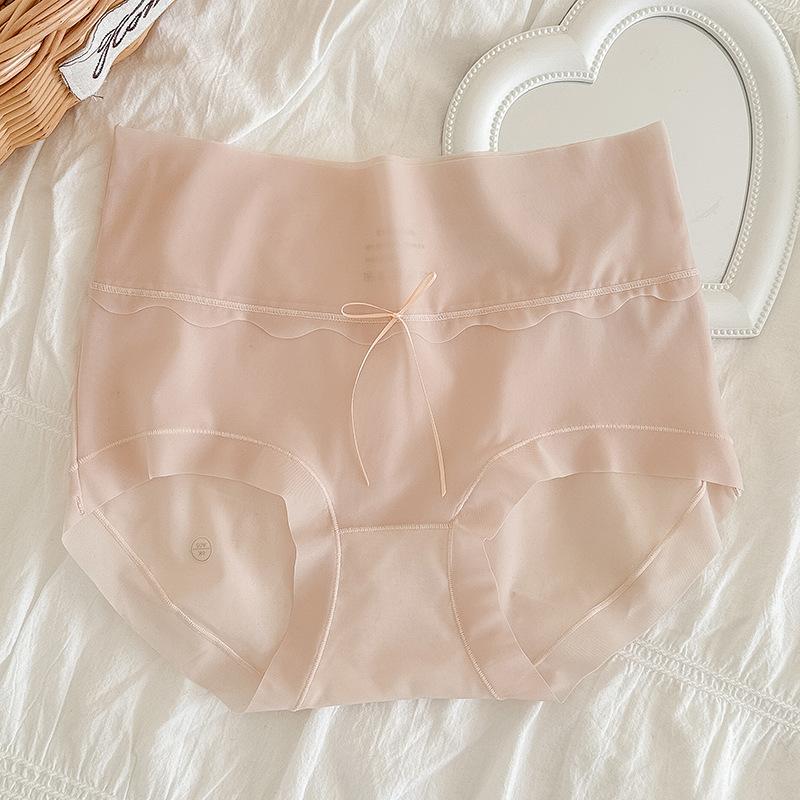 Women's Underwear Elastic Breathable Non-trace Antibacterial Panties Mid-high Waist Thin Briefs