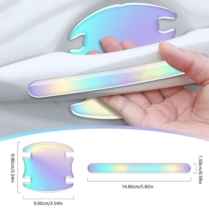 SEAMETAL Car Door Bowl Anti-scratch Sticker Colorful Door Bowl Handle Protection Sticker Car Accessories