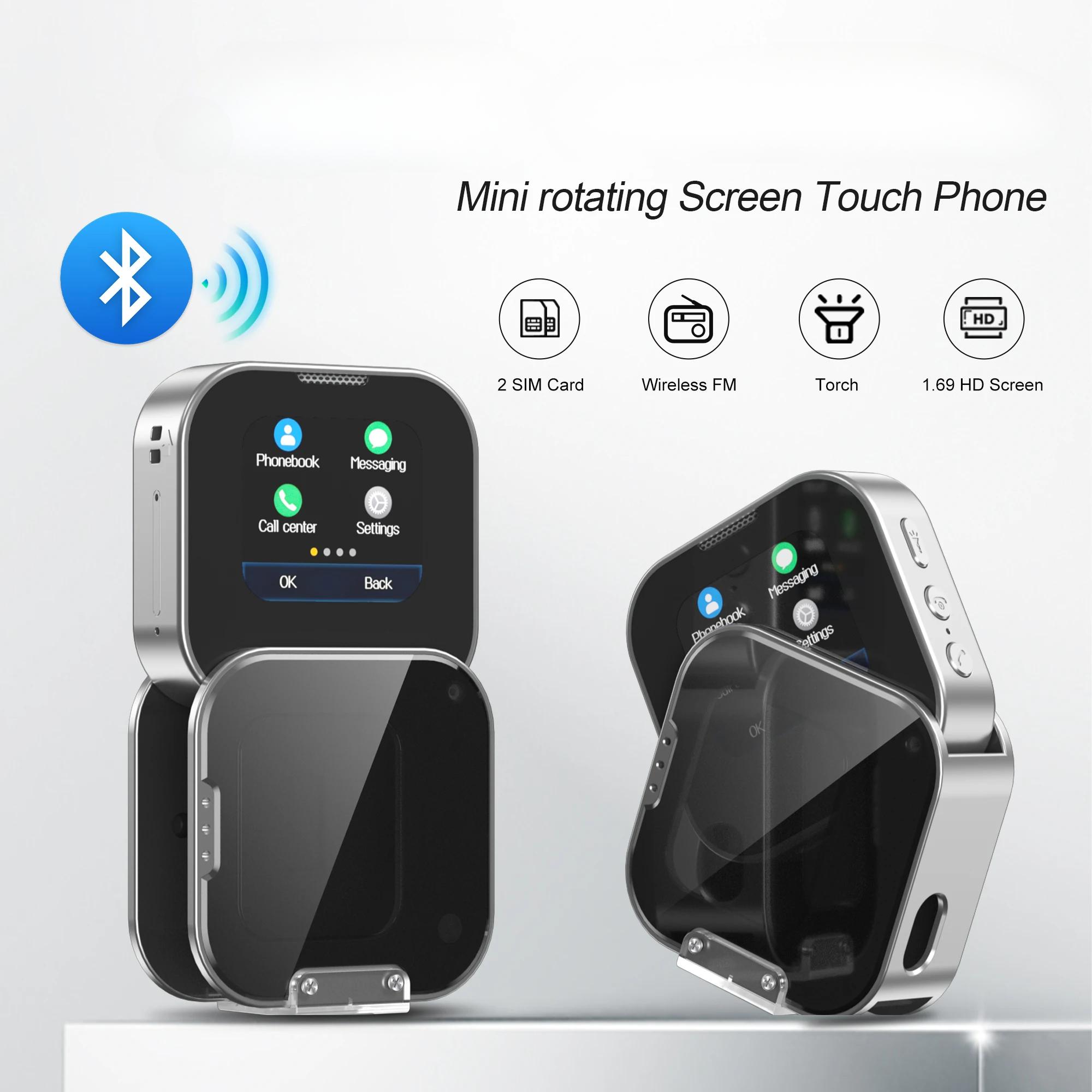 Mini Rotation 2G Feature Phone Small Box Touch Mobile Phone 2SIM Standby Magic Voice ...